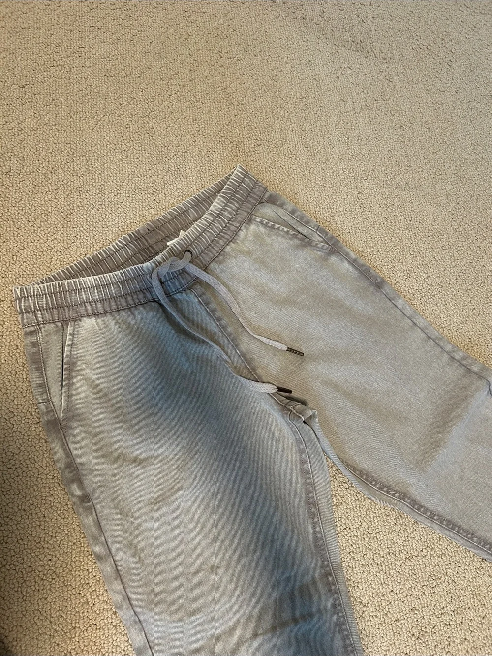 Light Gray Drawstring Jogger Pants - Picture 2 of 7